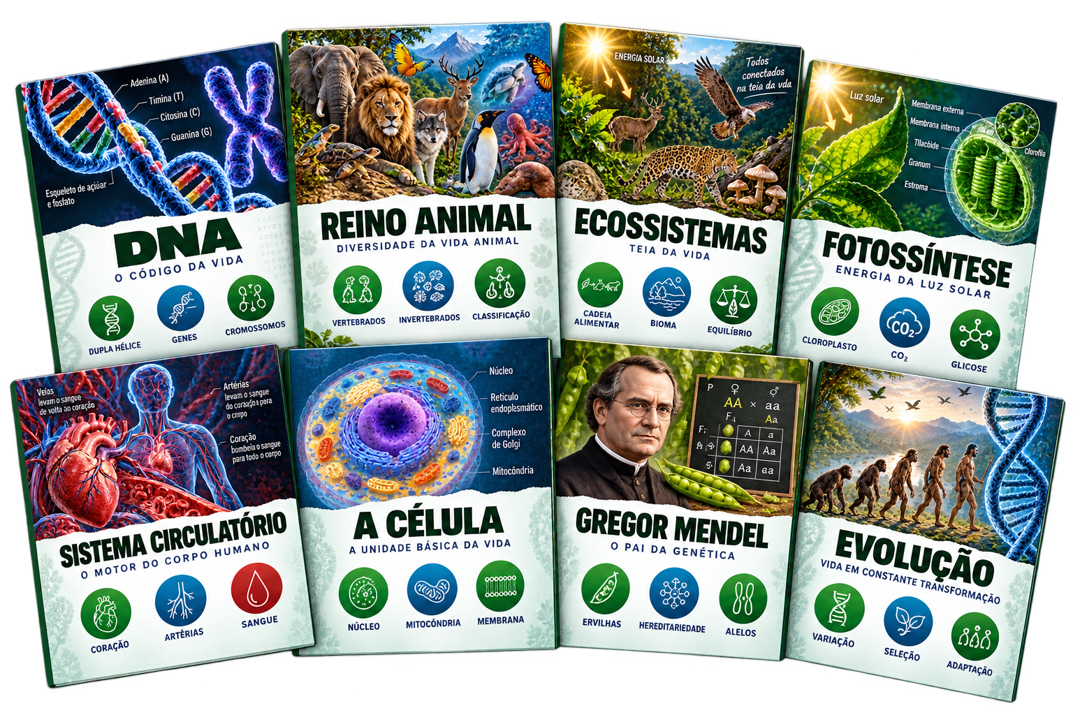 Acervo de +300 Slides de Biologia organizado por tema na Área de Membros
